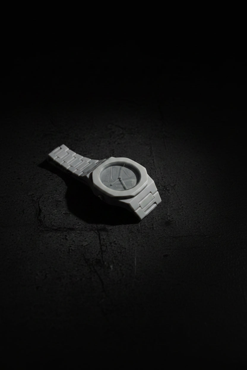 Grey Ghost Stealth Matte Watch – Minimalist Octagonal Timepiece