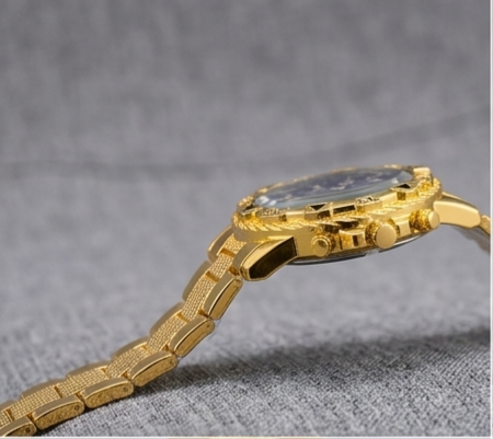 Golden Navigator Gold Watch – Blue Dial Geneva Quartz