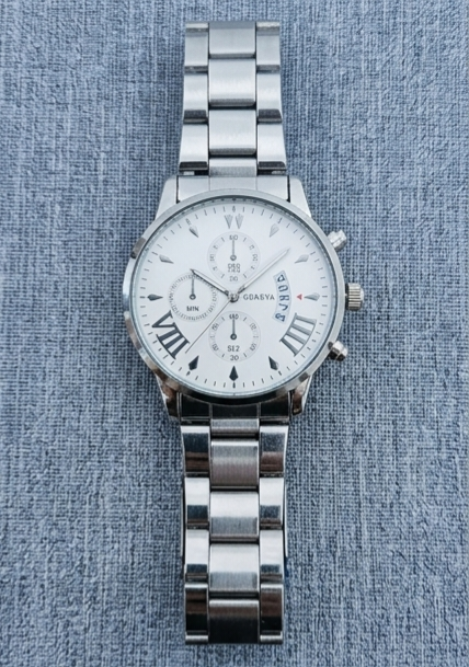 Arctic Steel Silver Watch – White Dial Roman Numeral Bracelet