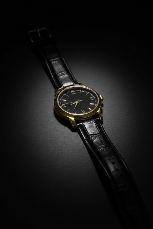 Aurelian Dusk Gold Watch – Roman Numeral Leather Strap