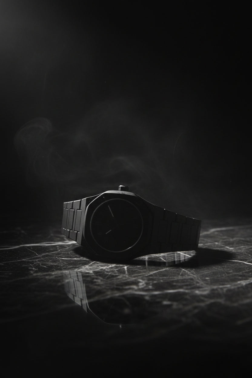 Black Noir Matte Black Octagonal Watch – 791 Sequence